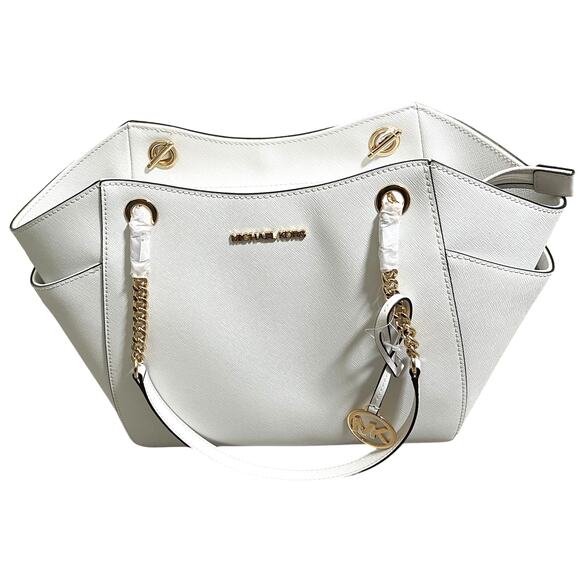 Michael Kors MK Jet Set Travel Lg Chain Saffiano Leather Shoulder Bag Tote $558 - Picture 2 of 11